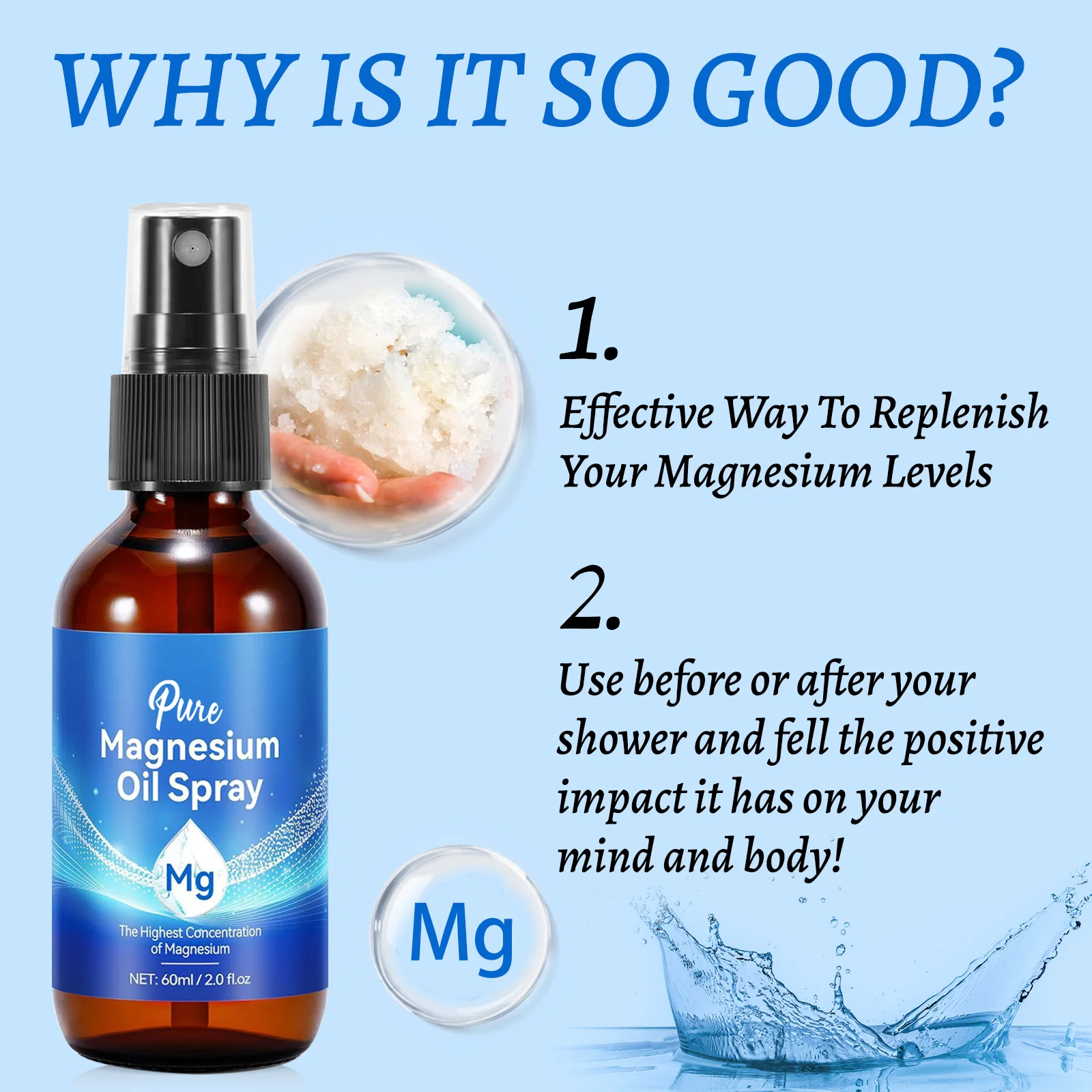 Magnezyum Yağı Spreyi 60ml Kas - Bath Salts Magnesium incelemesi ve fiyatı