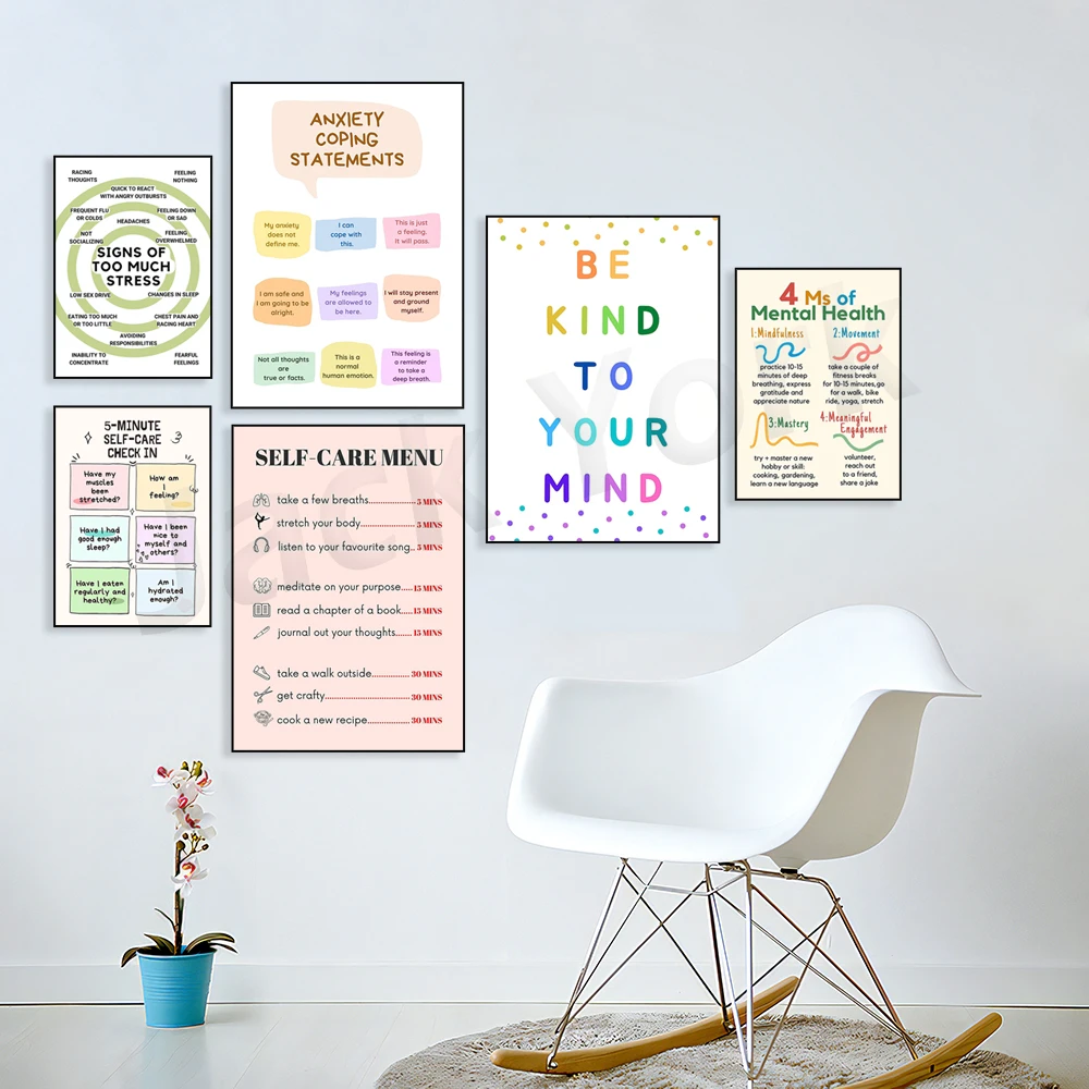 Self Care Check In Poster, Men - Therapy Health And Wellness incelemesi ve fiyatı